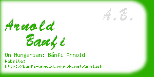 arnold banfi business card