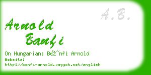 arnold banfi business card